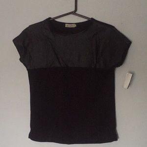 Black Faux Leather Shirt